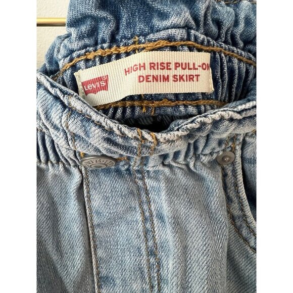 Girls Levis Denim Jean Mini Skirt Size 10 Patches Kids Youth - Picture 3 of 12